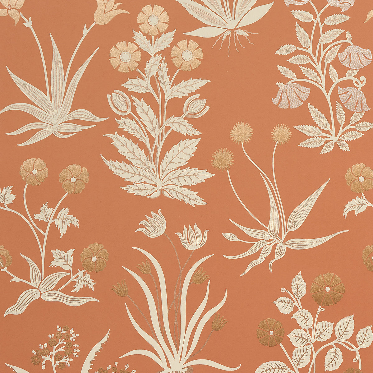 Culpeper wallpaper in ox orange color - pattern number 5015090 - by Schumacher in the Neisha Crosland collection