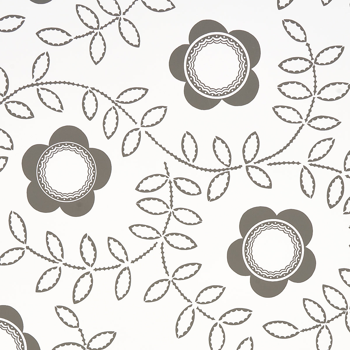 Tudor Rose wallpaper in charcoal white color - pattern number 5015100 - by Schumacher in the Neisha Crosland collection