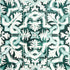 Azulejos wallpaper in emerald color - pattern number 5015121 - by Schumacher in the Mary Mcdonald collection