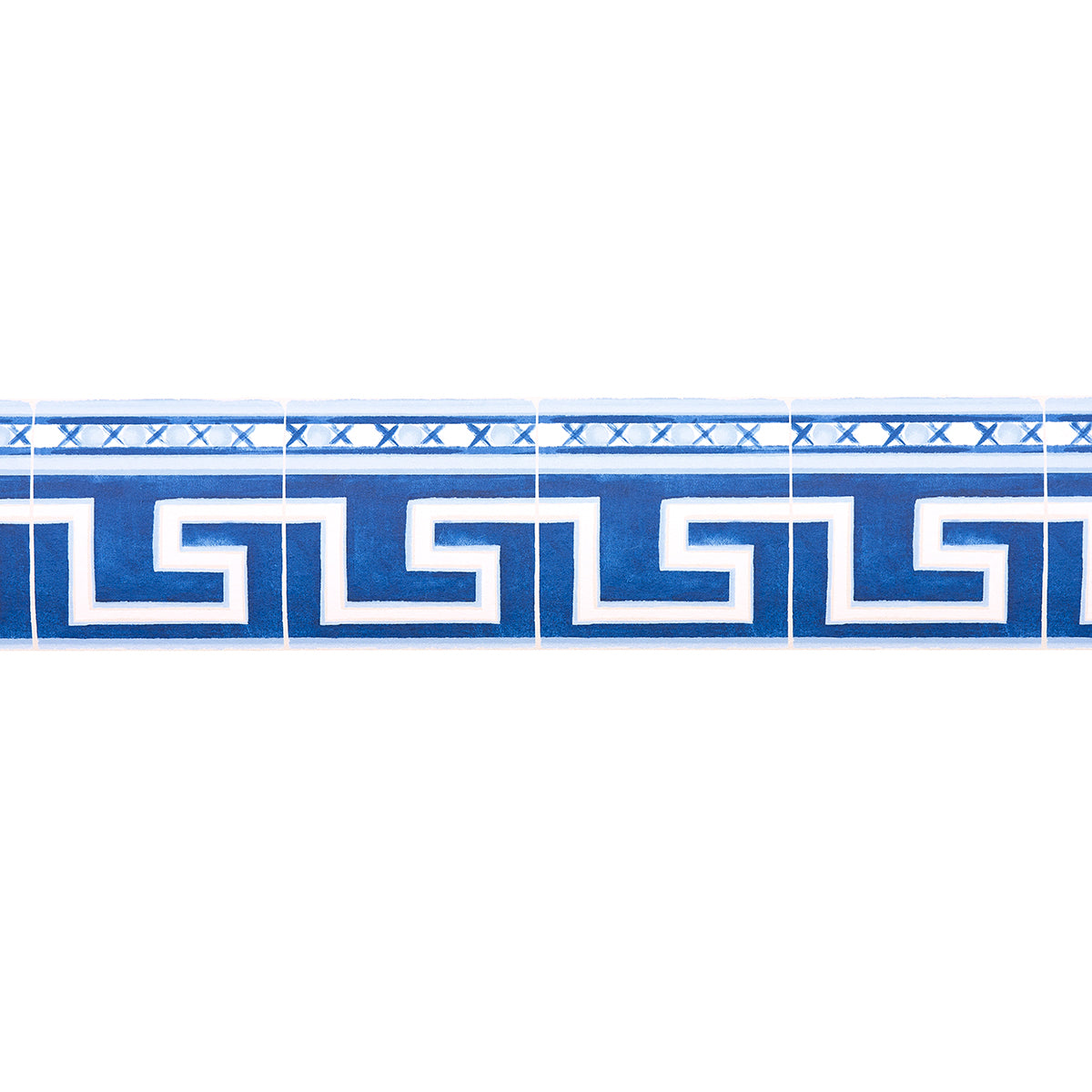 Azulejos border in azure color - pattern number 5015130 - by Schumacher in the Mary Mcdonald collection