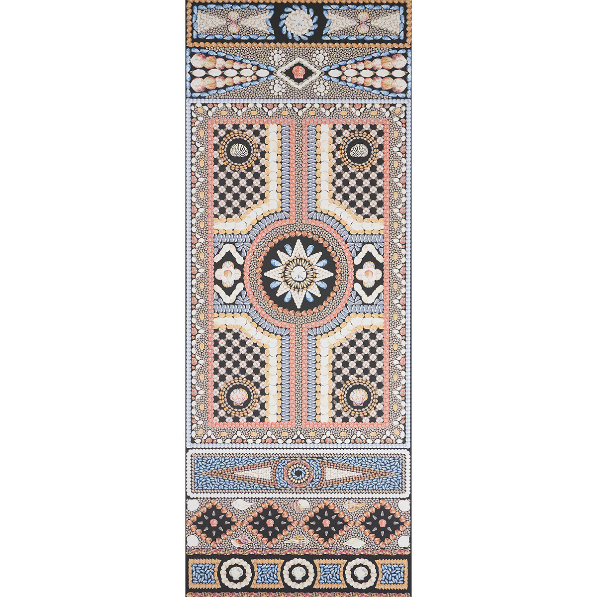 Shell Grotto Panel A wallpaper in onyx multi color - pattern number 5015160 - by Schumacher in the Mary Mcdonald collection