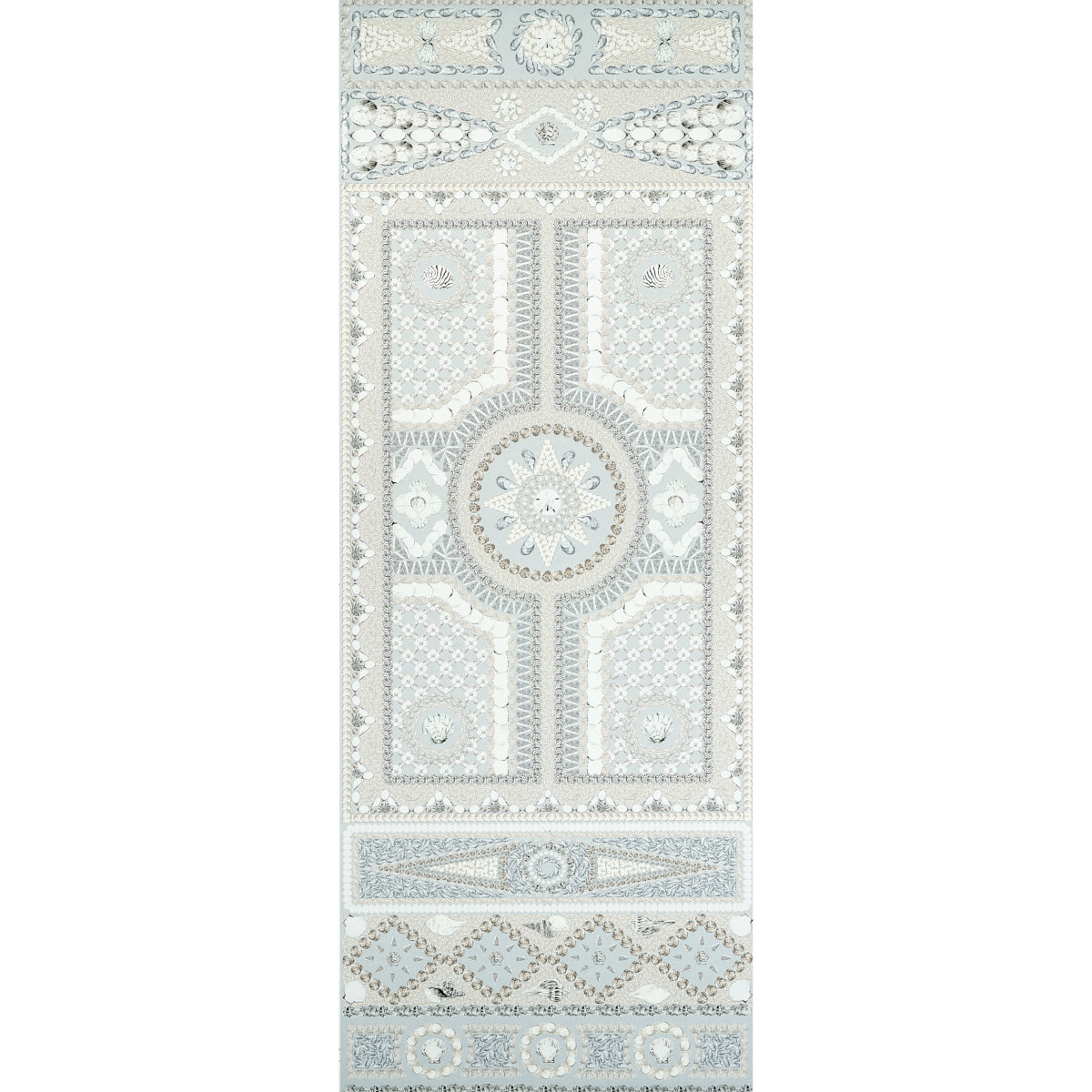 Shell Grotto Panel A wallpaper in seafoam color - pattern number 5015164 - by Schumacher in the Mary Mcdonald collection