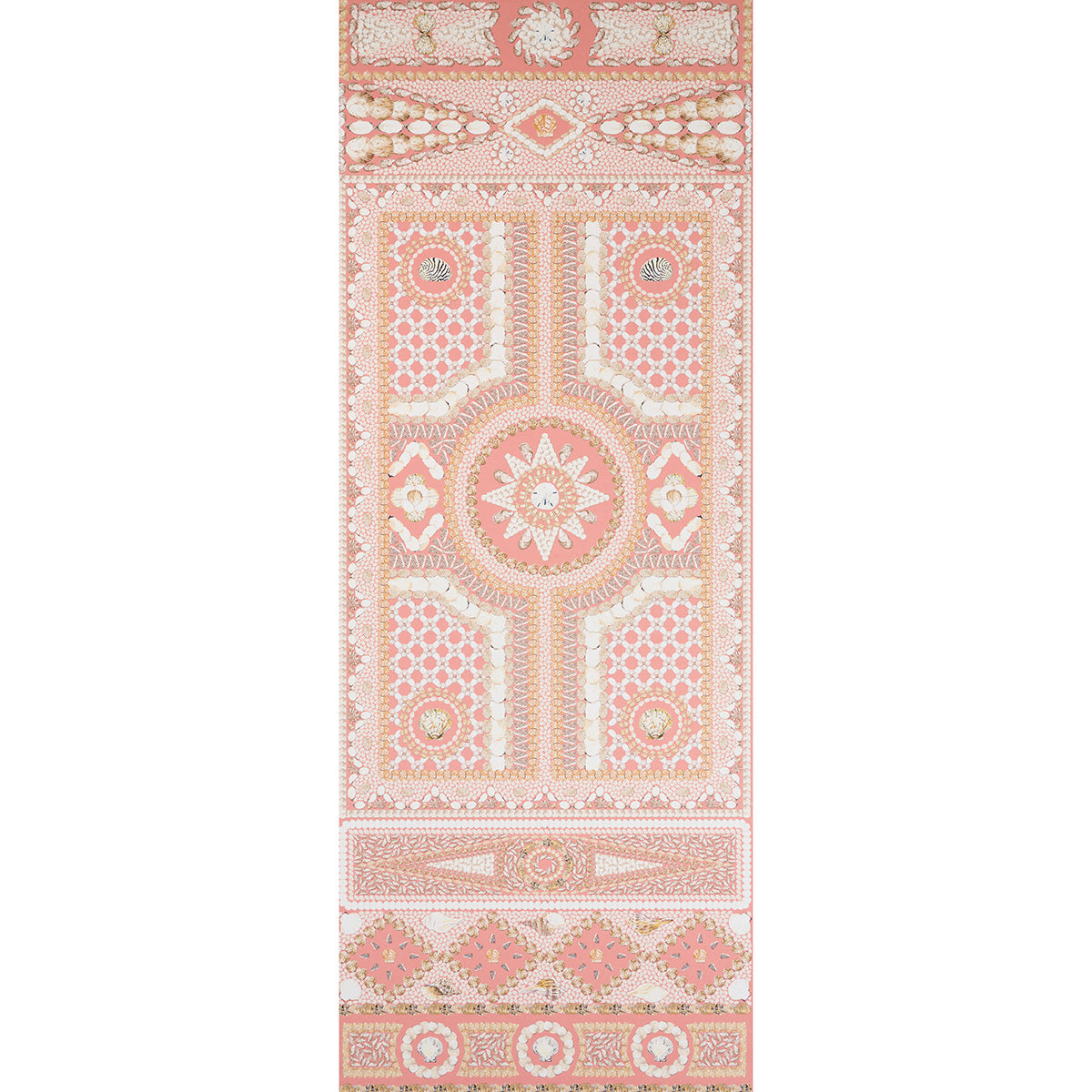 Shell Grotto Panel A wallpaper in coral color - pattern number 5015166 - by Schumacher in the Mary Mcdonald collection