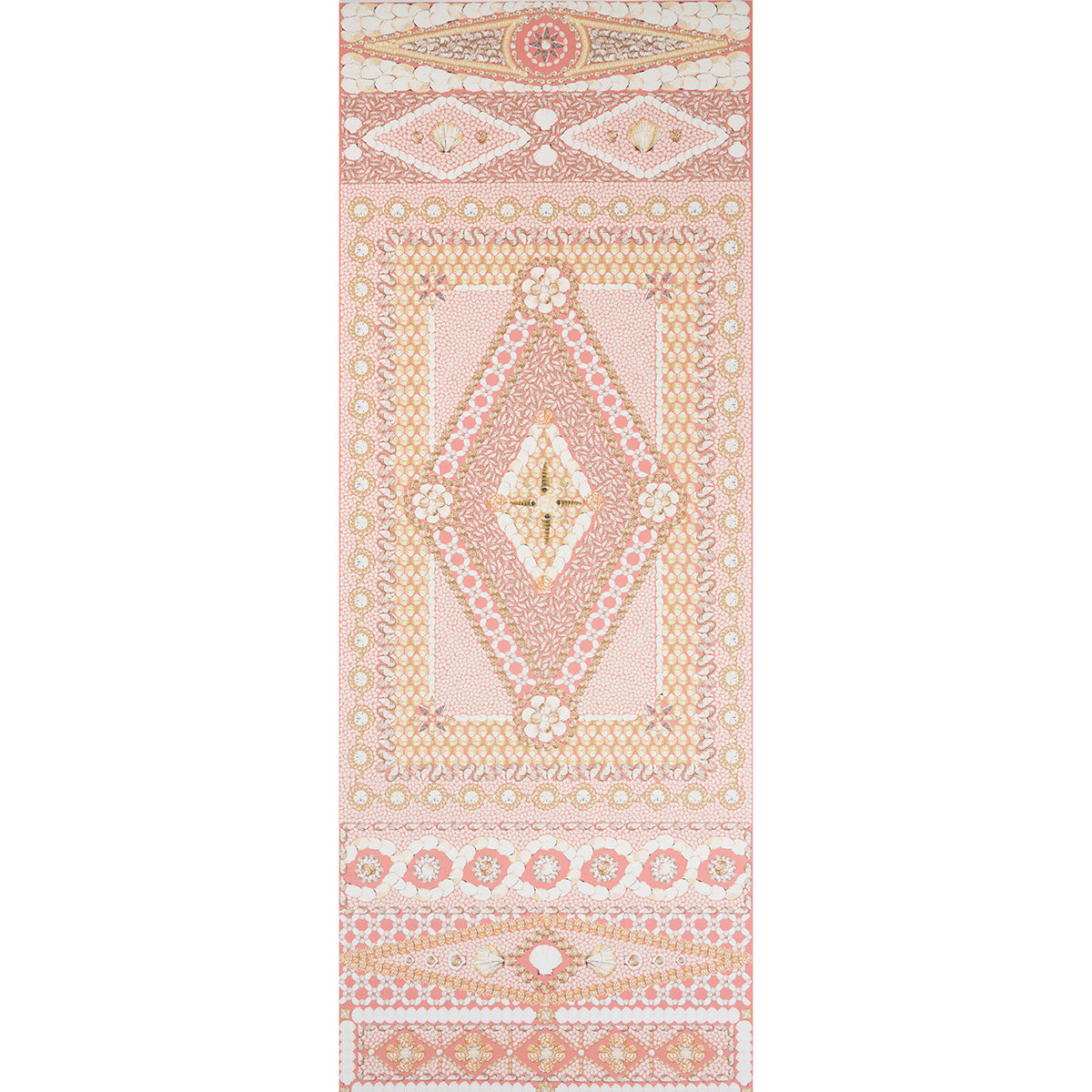 Shell Grotto Panel B wallpaper in coral color - pattern number 5015167 - by Schumacher in the Mary Mcdonald collection