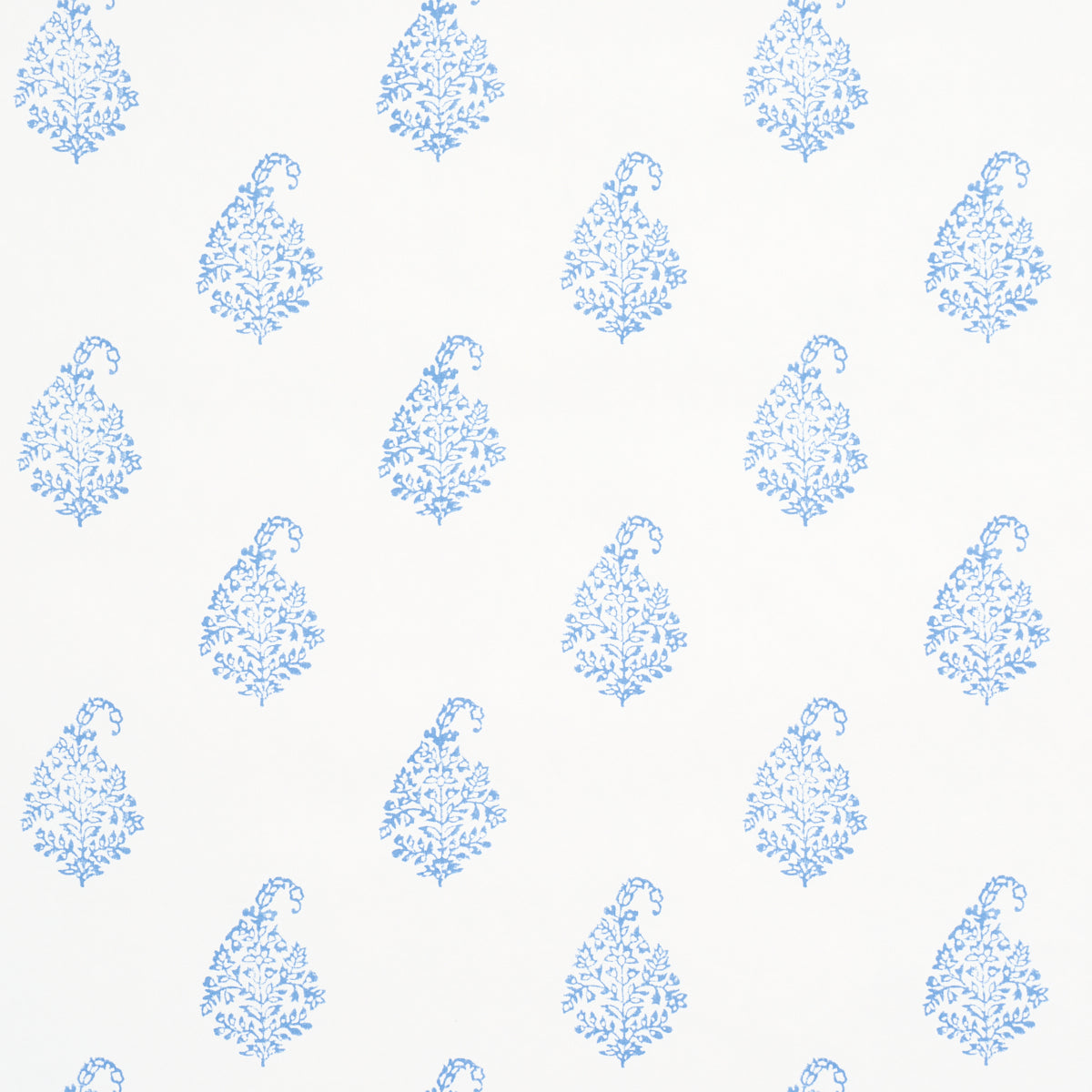 Kerala Paisley II wallpaper in blue color - pattern number 5015211 - by Schumacher in the Jacaranda collection