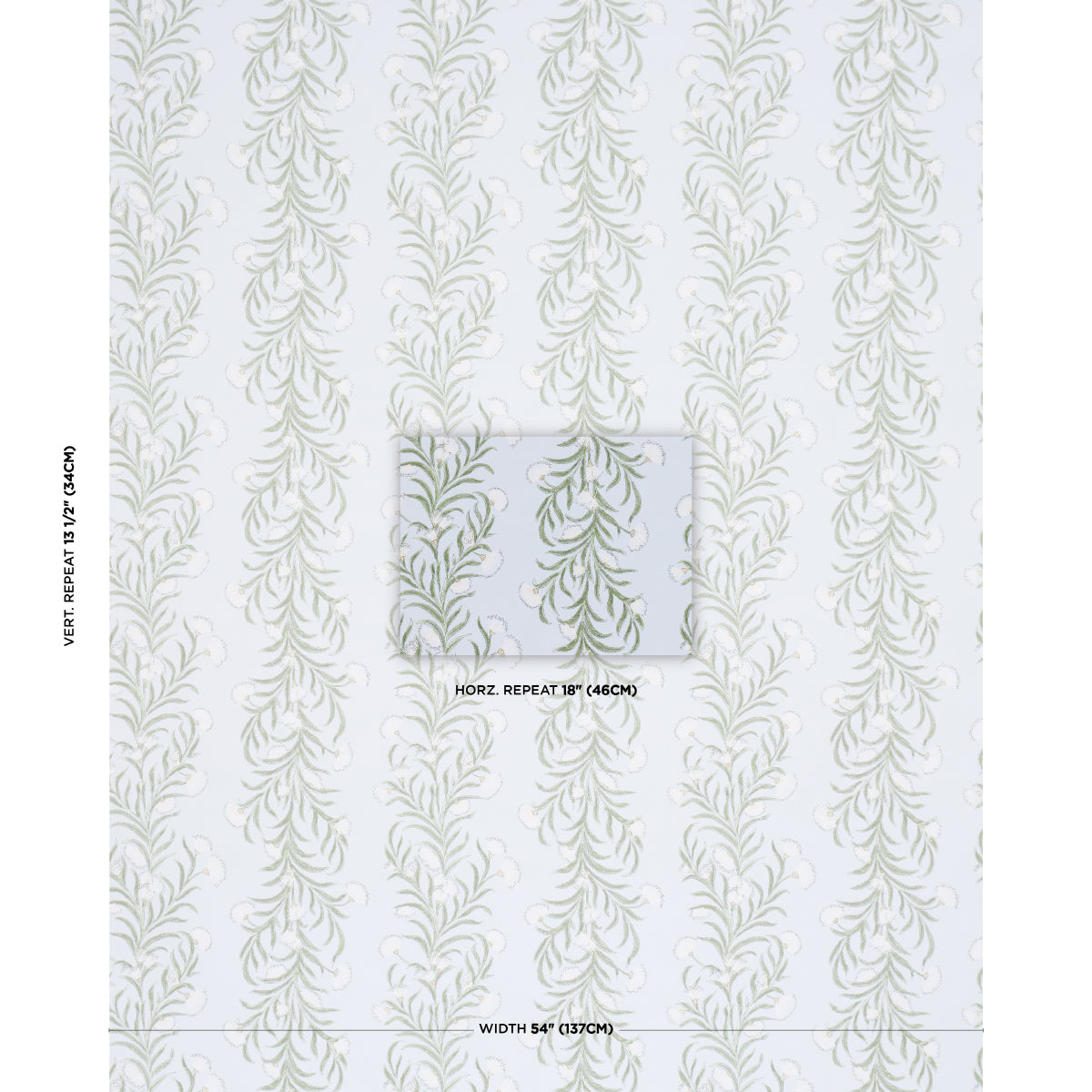 Tasmanian Mimosa Wallpaper in Sky color - pattern number 5015363 - by Schumacher in the Perennial Favorites collection