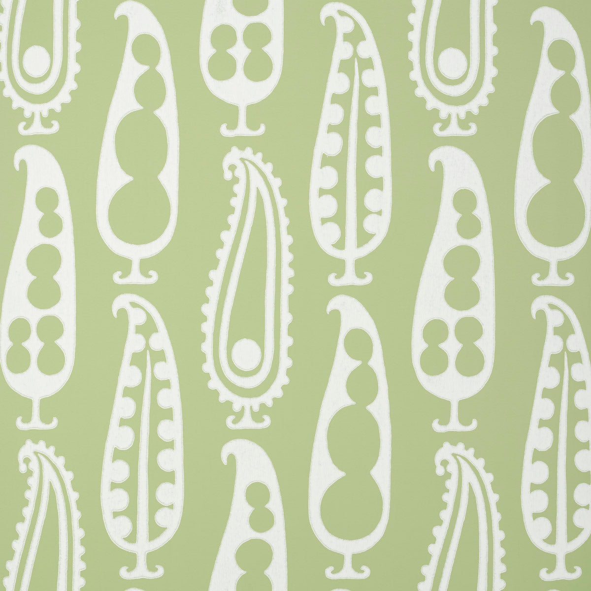 Paisley Peas wallpaper in green color - pattern number 5015381 - by Schumacher in the Drusus Tabor collection