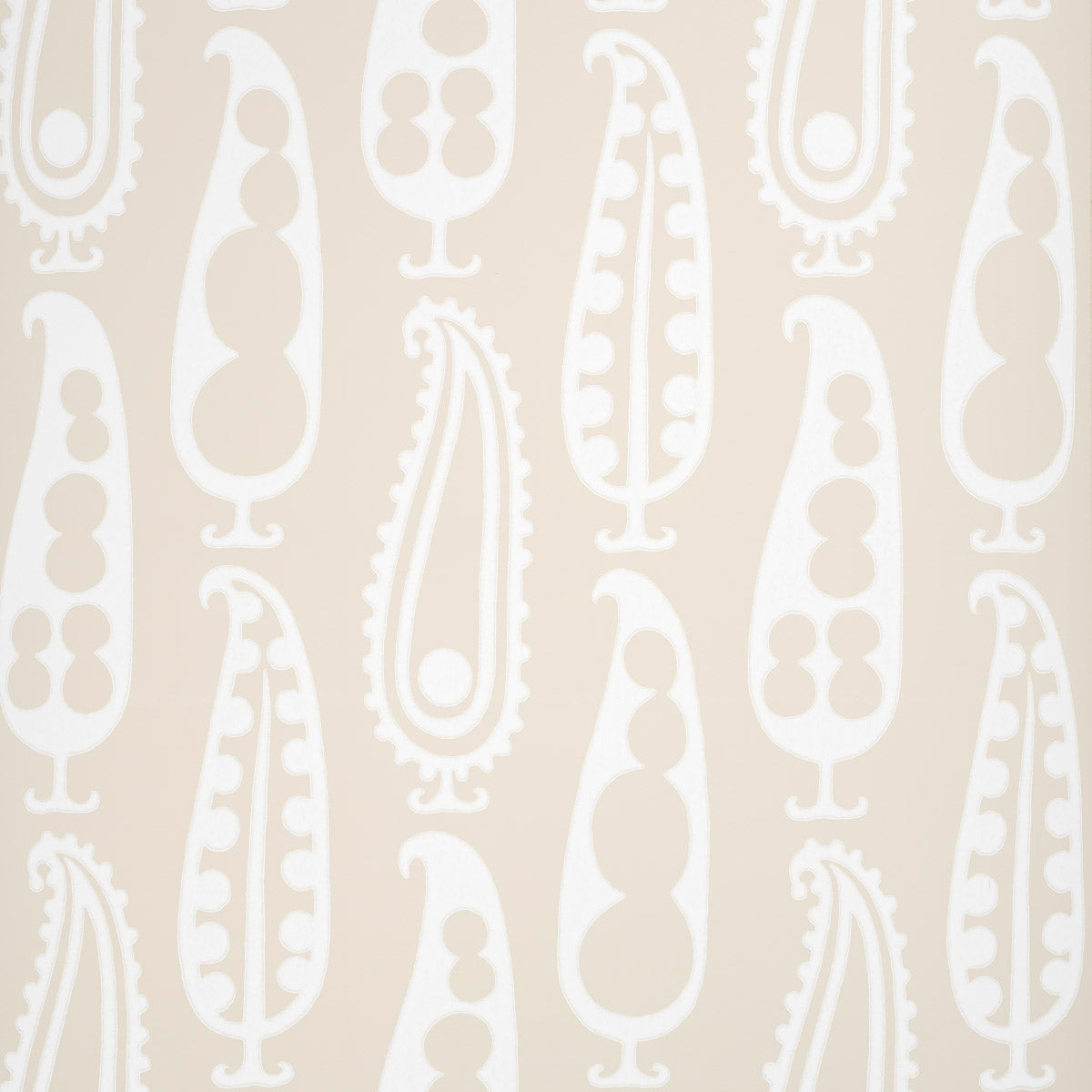Paisley Peas wallpaper in natural color - pattern number 5015382 - by Schumacher in the Drusus Tabor collection
