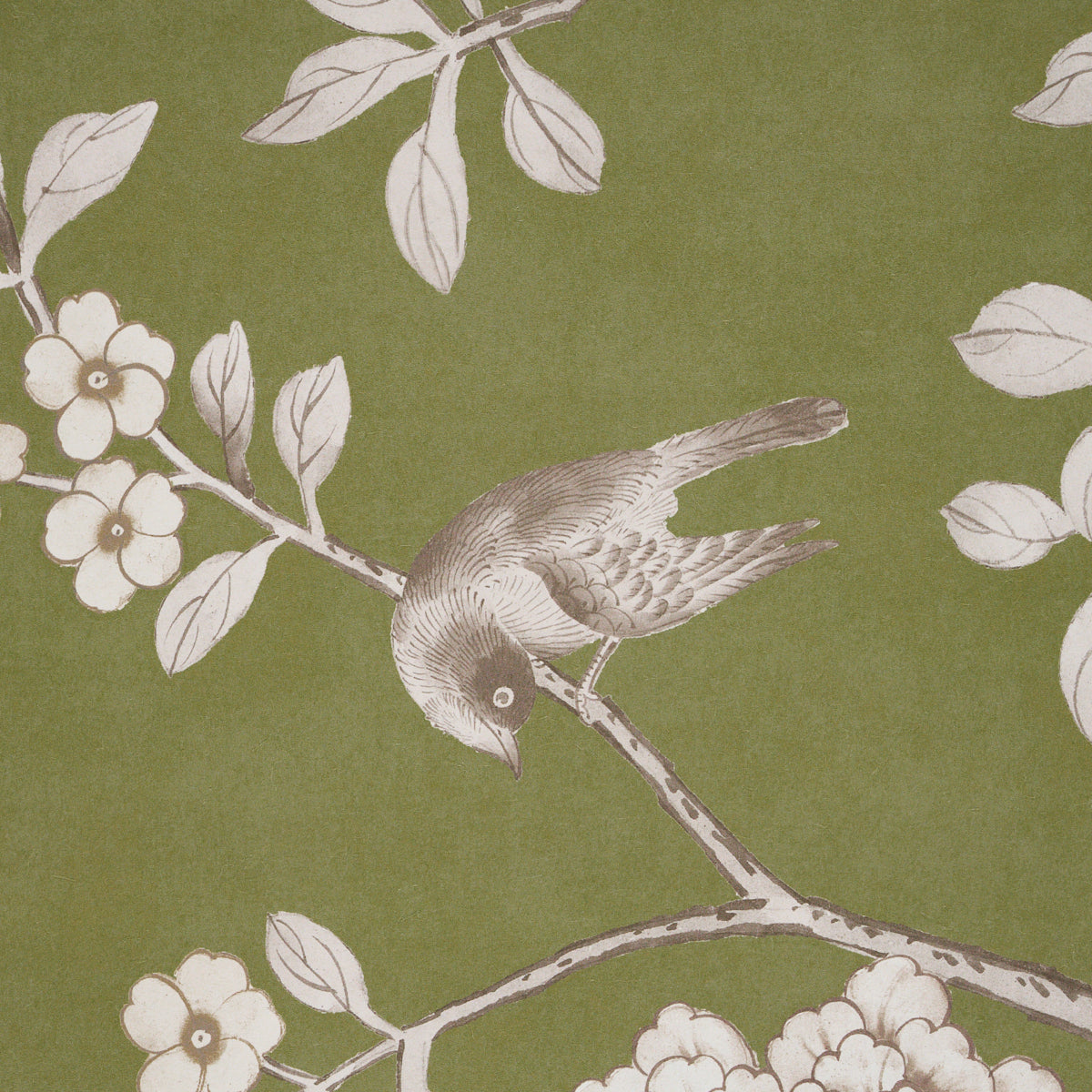 Chinois Palais Panel Wallpaper in Olive color - pattern number 5015442 - by Schumacher in the Panels Collection collection