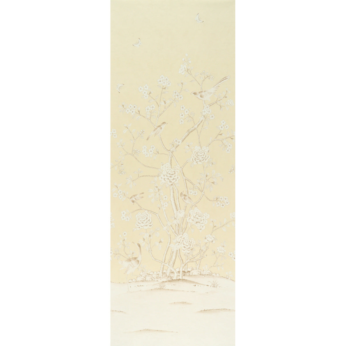 Chinois Palais Panel Wallpaper in Butter color - pattern number 5015443 - by Schumacher in the Panels Collection collection