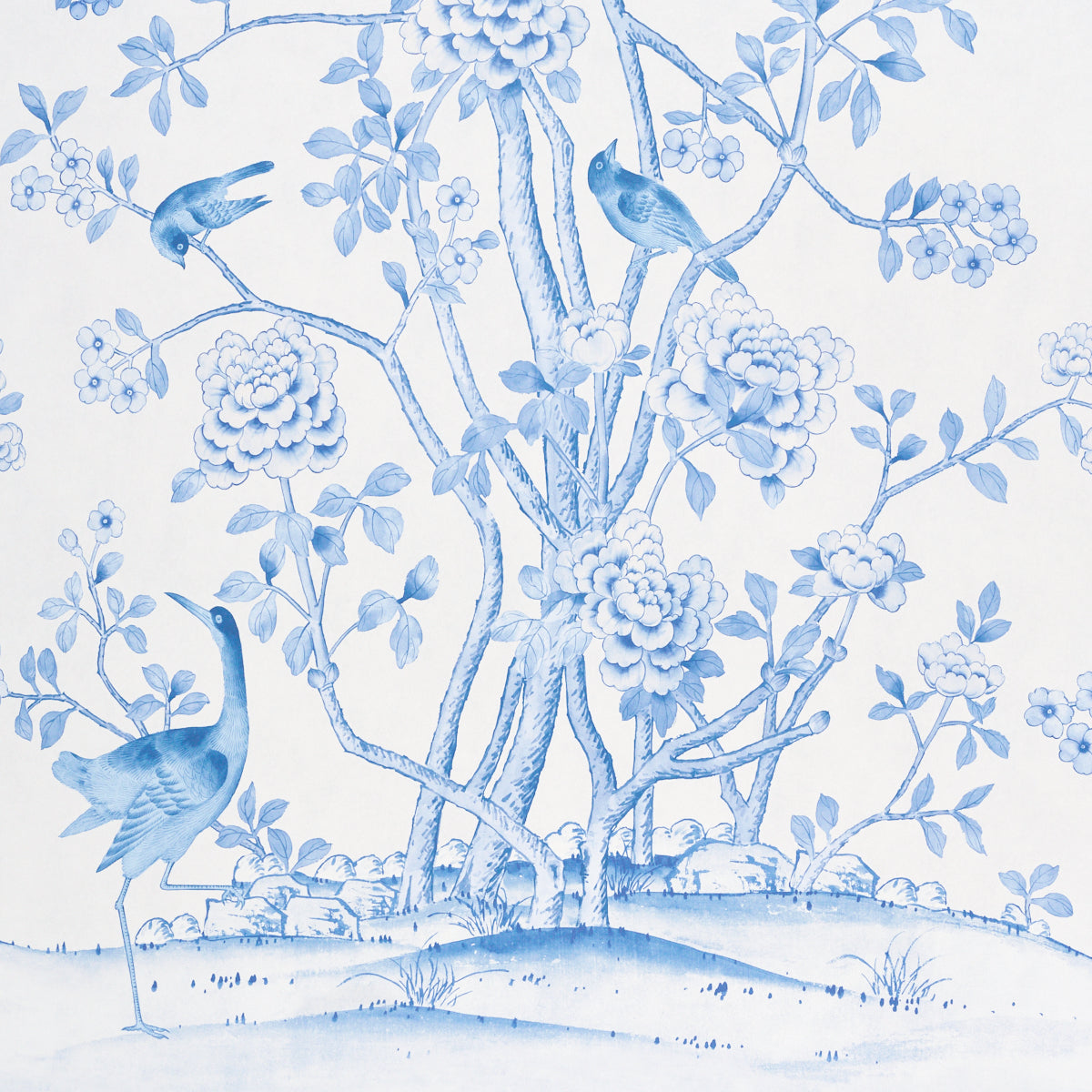 Chinois Palais Panel Wallpaper in Porcelain color - pattern number 5015444 - by Schumacher in the Panels Collection collection