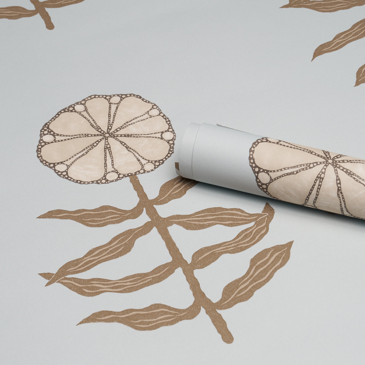 Pretty Petals Wallpaper in sky color - pattern number 5015453 - by Schumacher in the Perennial Favorites collection