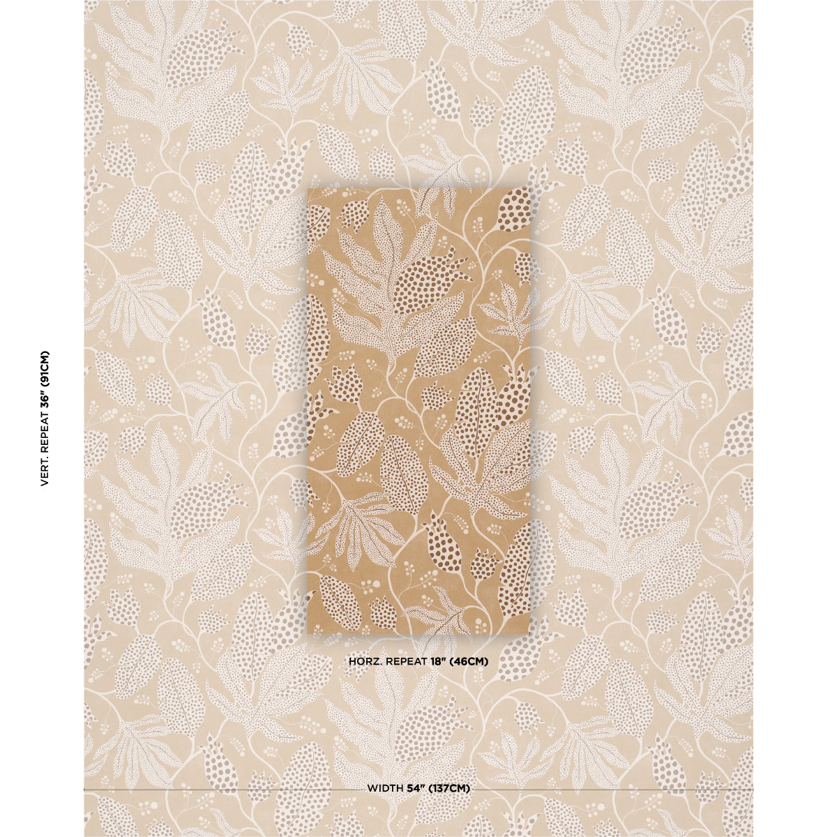 Polka Dot Jungle Wallpaper in caramel color - pattern number 5015464 - by Schumacher in the Perennial Favorites collection