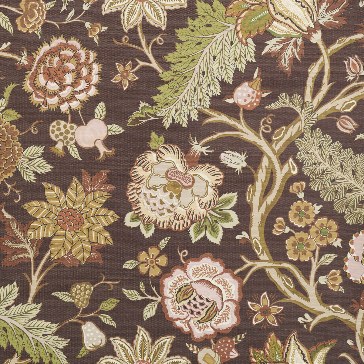 Darsy Tree Of Life Sisal wallpaper in sepia color - pattern number 5015640 - by Schumacher in the Schumacher Classics collection