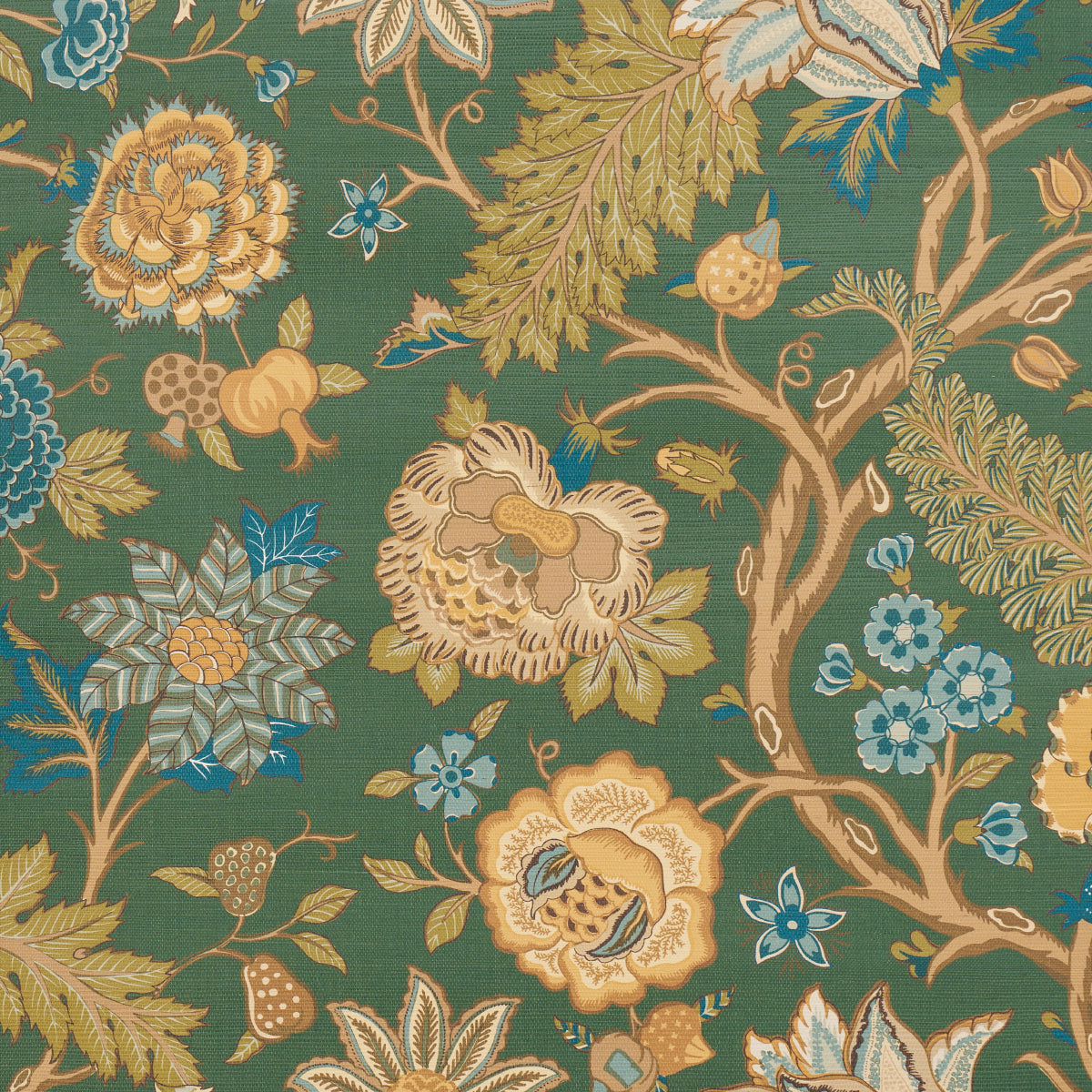 Darsy Tree Of Life Sisal wallpaper in juniper color - pattern number 5015641 - by Schumacher in the Schumacher Classics collection