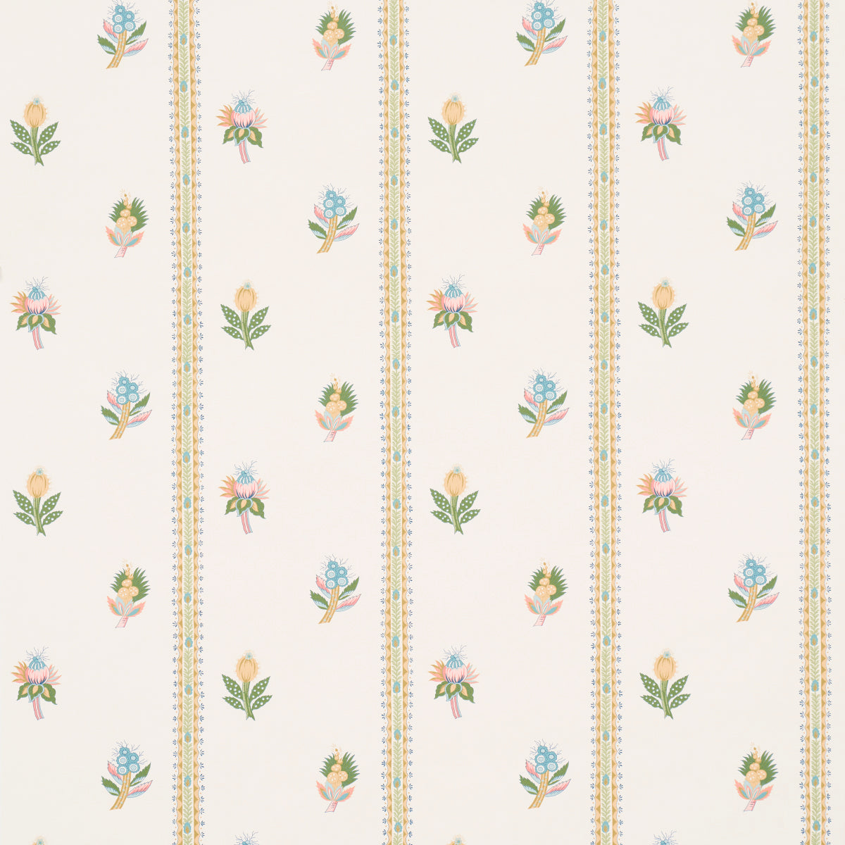 Les Fleurs Exotiques wallpaper in citron color - pattern number 5015661 - by Schumacher in the Domino Effect collection