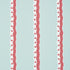 Rousseau Stripe wallpaper in rouge and sky color - pattern number 5015740 - by Schumacher in the Domino Effect collection
