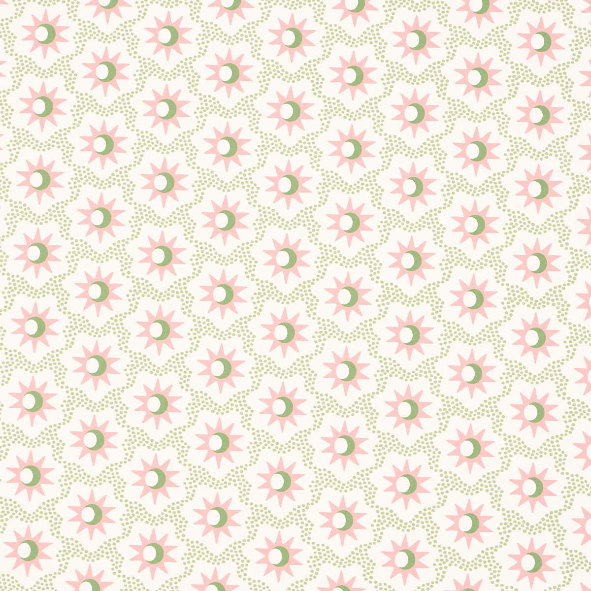 Lucie wallpaper in pink and green color - pattern number 5015762 - by Schumacher in the Domino Effect collection