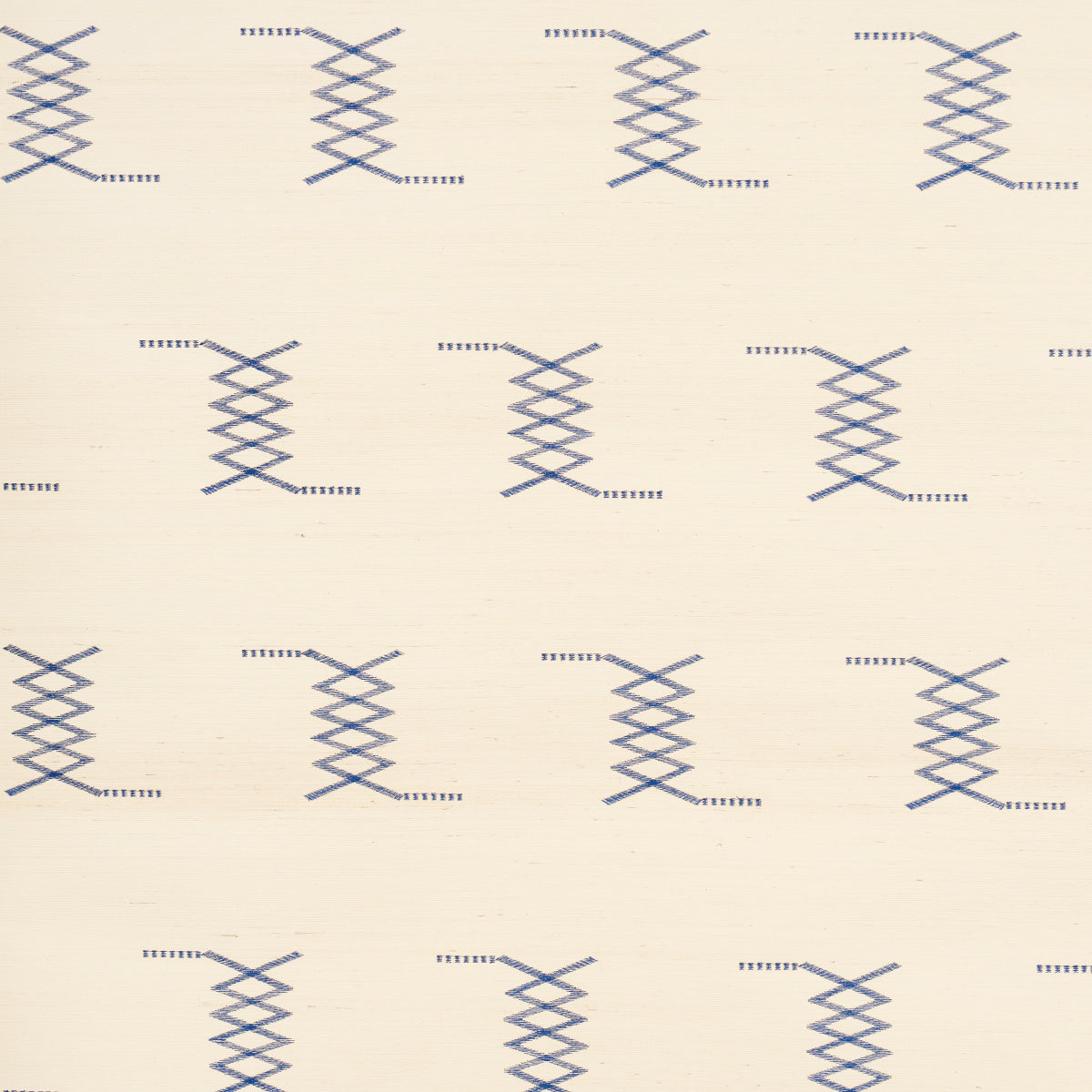 Kin Sisal Embroidery wallpaper in ink on ivory color - pattern number 5015781 - by Schumacher in the Mesa Schumacher collection