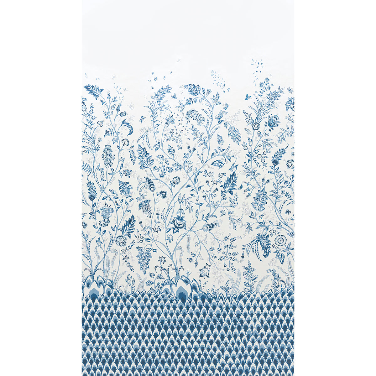 Chinoiserie Grande Panel Set wallpaper in indigo color - pattern number 5015820 - by Schumacher in the Mark D Sikes collection