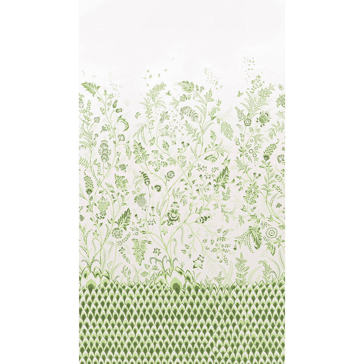 Chinoiserie Grande Panel Set wallpaper in leaf green color - pattern number 5015821 - by Schumacher in the Mark D Sikes collection