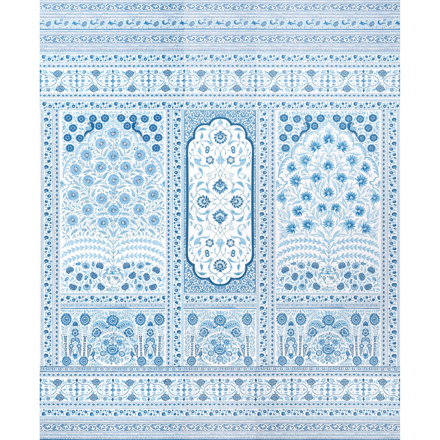 Montecito Panel Set wallpaper in indigo color - pattern number 5015830 - by Schumacher in the Mark D Sikes collection