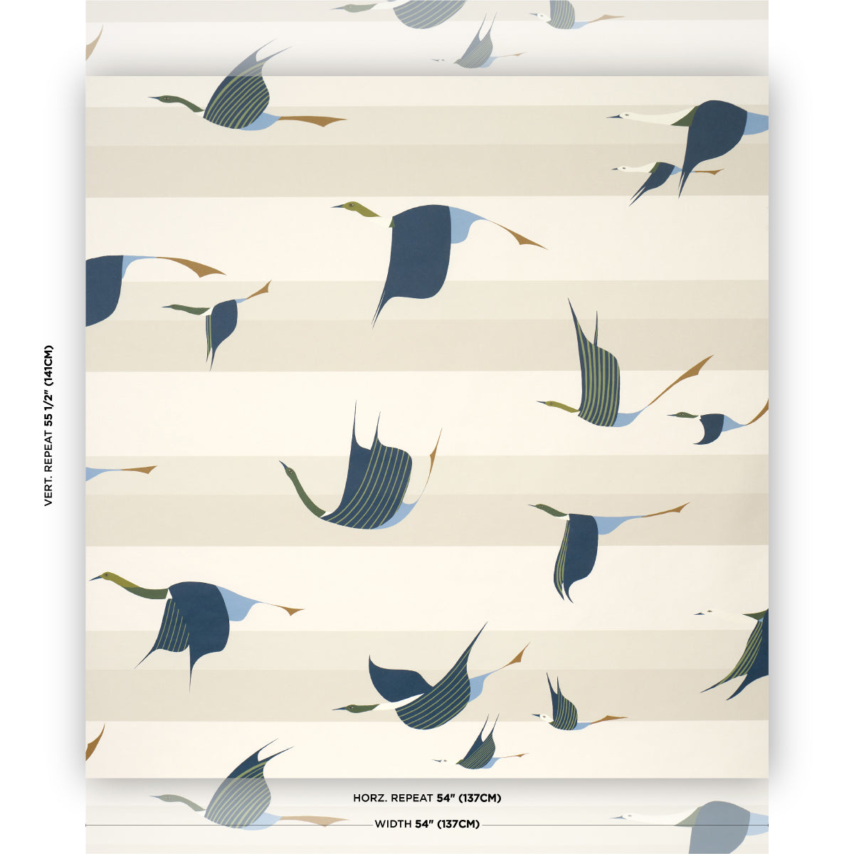 Flying West Wallpaper in blue color - pattern number 5015851 - by Schumacher in the Perennial Favorites collection
