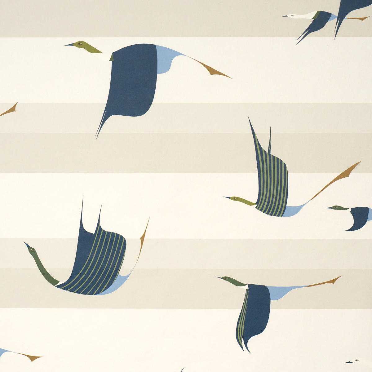 Flying West Wallpaper in blue color - pattern number 5015851 - by Schumacher in the Perennial Favorites collection