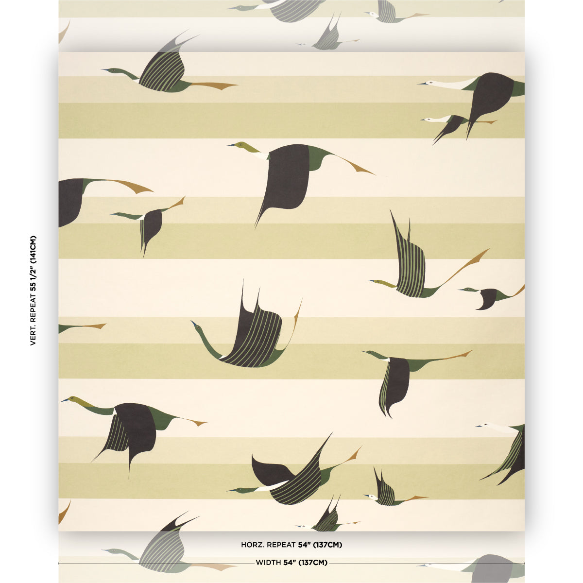 Flying West Wallpaper in green color - pattern number 5015853 - by Schumacher in the Perennial Favorites collection