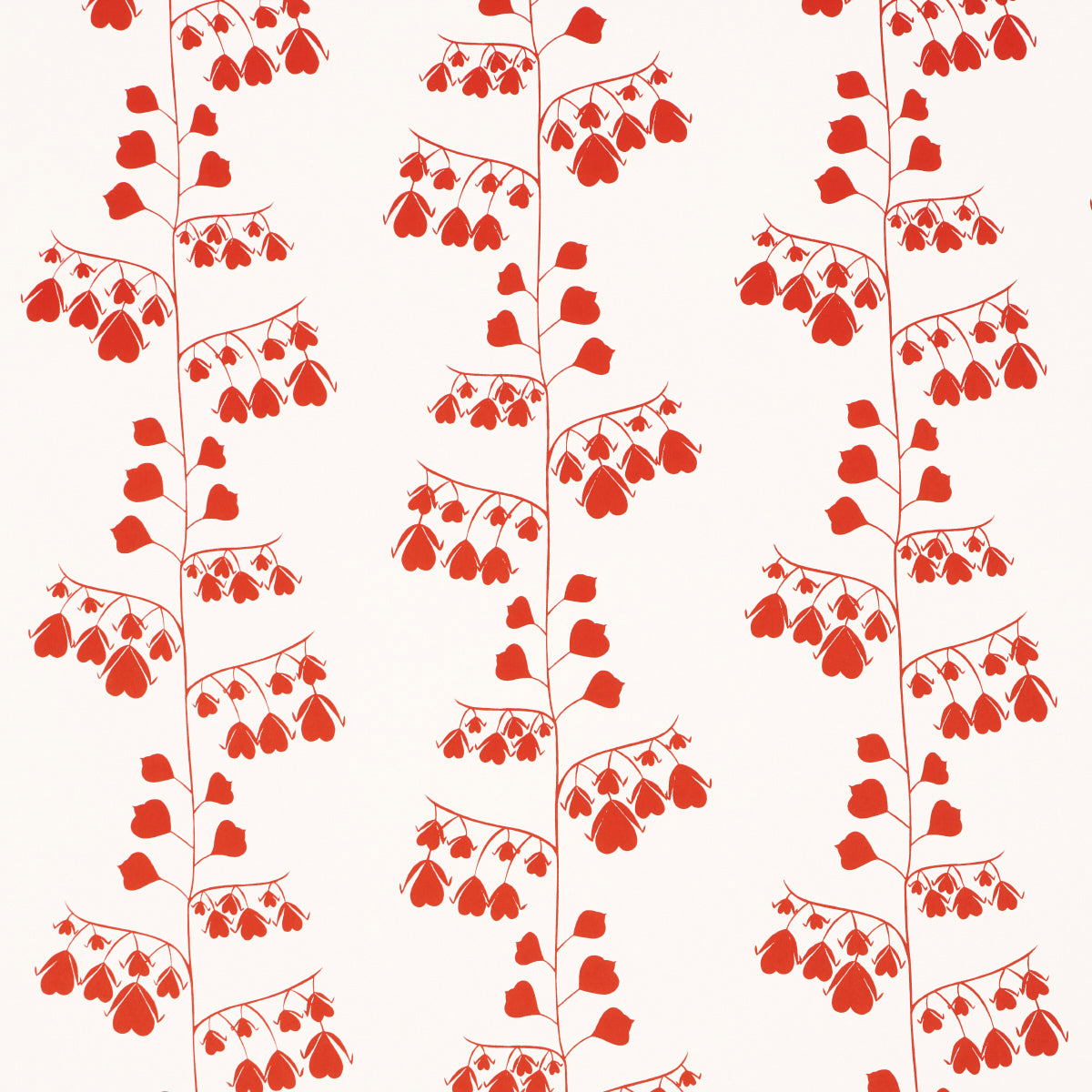 Bleeding Hearts wallpaper in red color - pattern number 5015861 - by Schumacher in the Peg Norriss collection