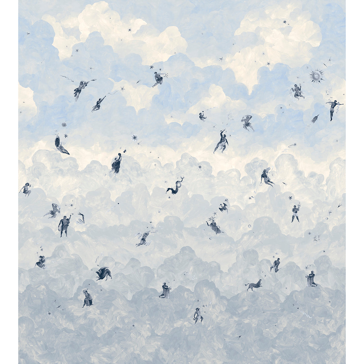 Ascendance 3 Panel Set wallpaper in clear blue color - pattern number 5016032 - by Schumacher in the Backdrop X Xavier Donnelly collection