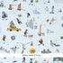 Joana Avillezs Street Scenes Peel and Stick fabric in multicolor on sky blue color - pattern number 5016172 - by Schumacher in the The New Yorker collection