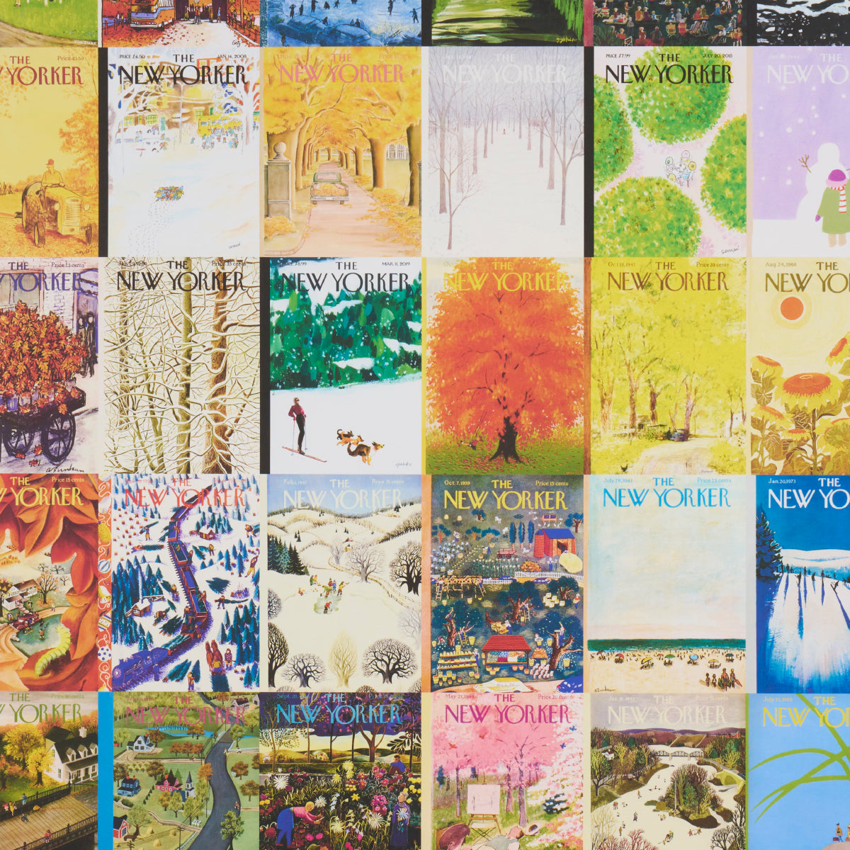 The New Yorker Seasonal Covers wallpaper in multicolor color - pattern number 5016180 - by Schumacher in the The New Yorker collection