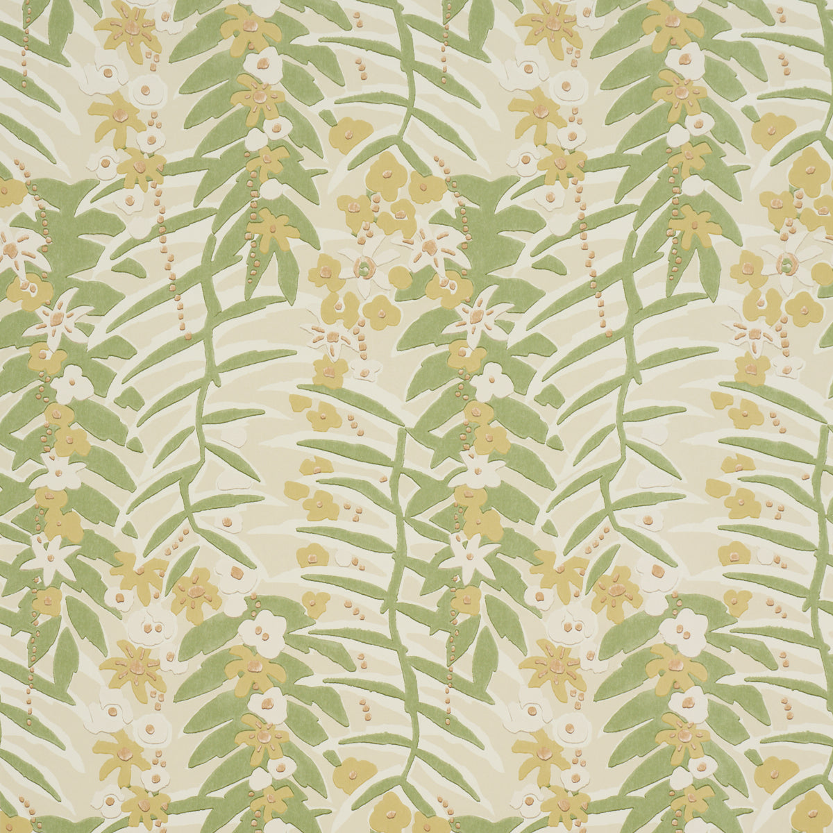 Ashbee Botanical wallpaper in citron color - pattern number 5016251 - by Schumacher in the Craft Revival collection