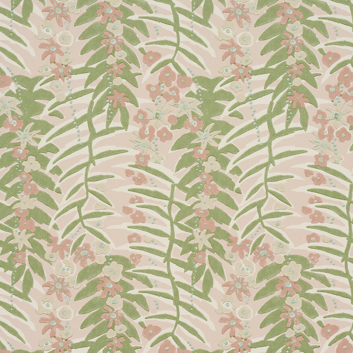 Ashbee Botanical wallpaper in petal color - pattern number 5016252 - by Schumacher in the Craft Revival collection