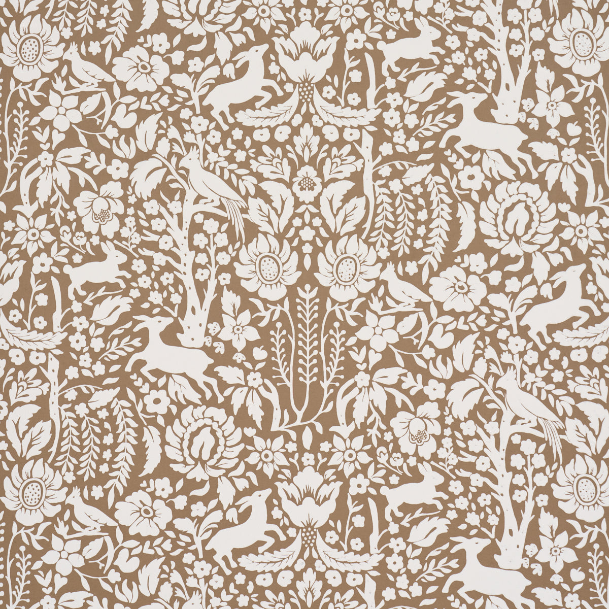 Deerfield wallpaper in mocha color - pattern number 5016260 - by Schumacher in the Craft Revival collection