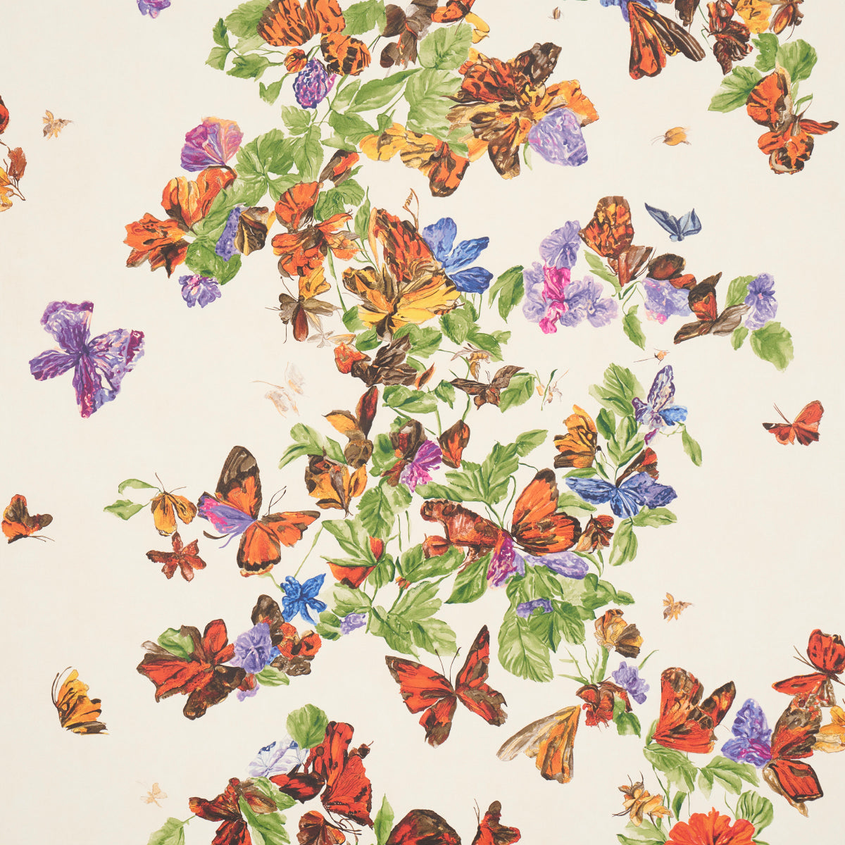 Pyne Butterfly wallpaper in monarch orange color - pattern number 5016380 - by Schumacher in the Schumacher Design Lab collection