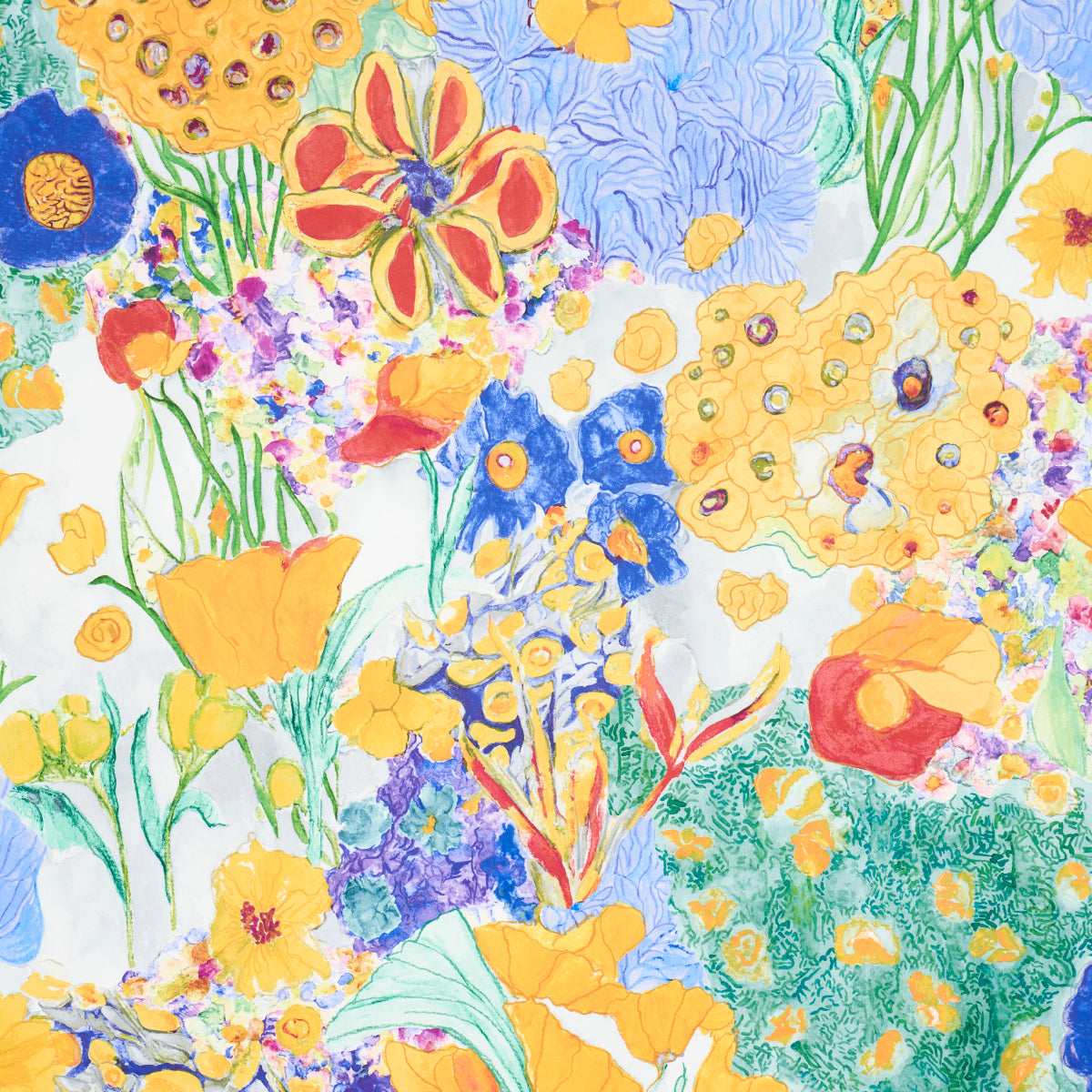 Franks Garden wallpaper in primary color - pattern number 5016420 - by Schumacher in the Schumacher Design Lab collection