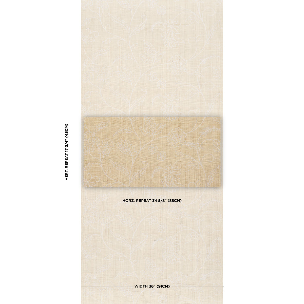 Sconset Embroidered Raffia Wallpaper in natural color - pattern number 5016430 - by Schumacher in the Novelty and Textured Wallcovering collection