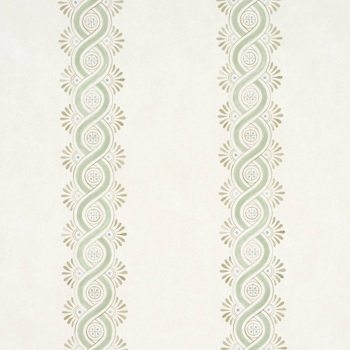 Leonidis Stripe fabric in green color - pattern number 5016461 - by Schumacher in the Wallflowers II collection