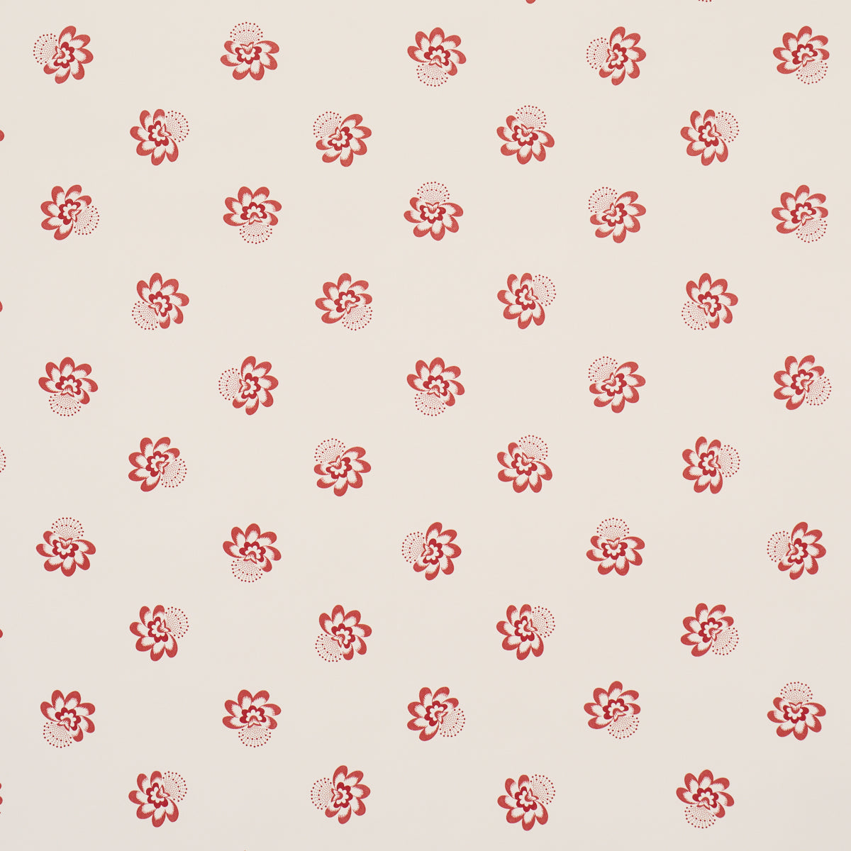 Auclair Floral wallpaper in red color - pattern number 5016480 - by Schumacher in the Wallflowers II collection
