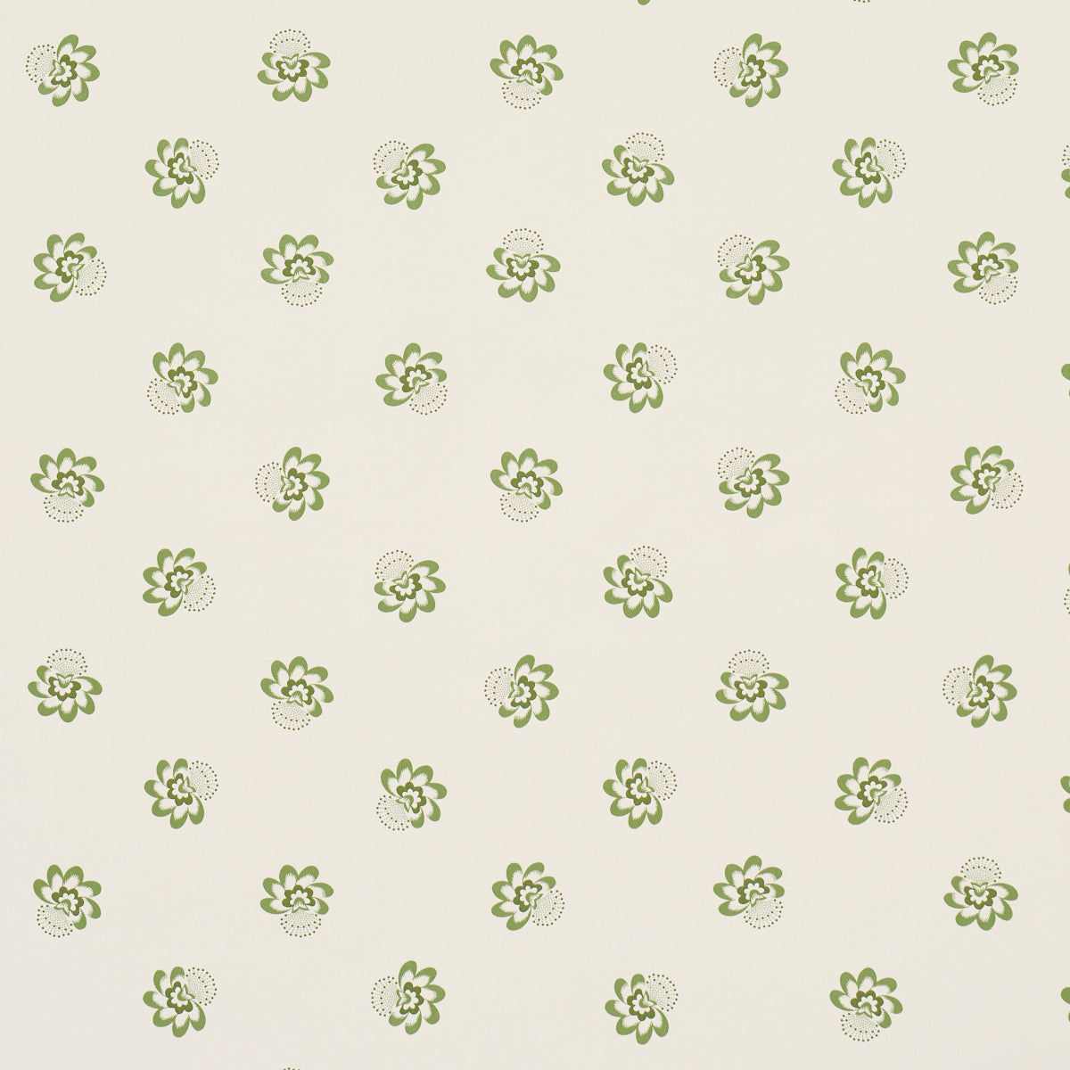 Auclair Floral wallpaper in green color - pattern number 5016482 - by Schumacher in the Wallflowers II collection