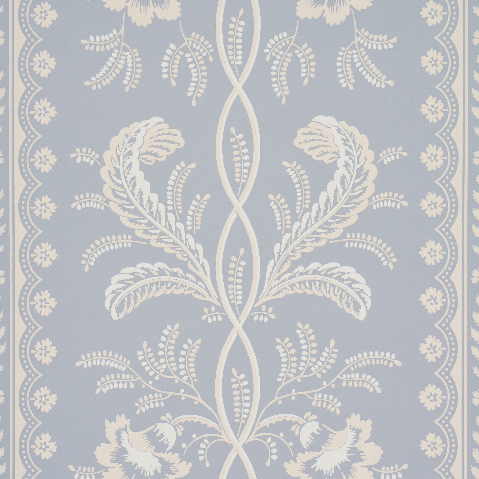Bell Flowers wallpaper in light blue color - pattern number 5016490 - by Schumacher in the Wallflowers II collection