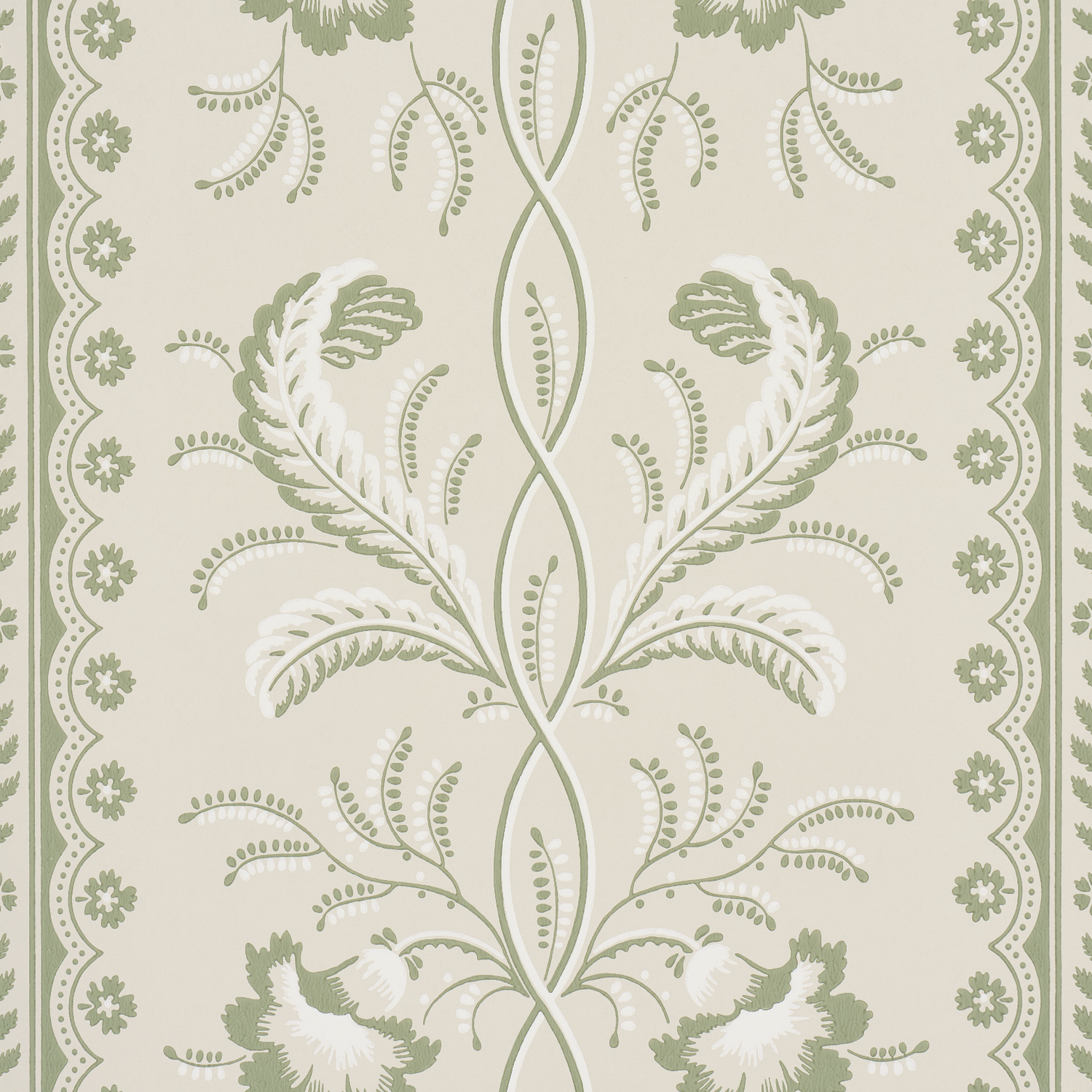 Bell Flowers wallpaper in green color - pattern number 5016491 - by Schumacher in the Wallflowers II collection