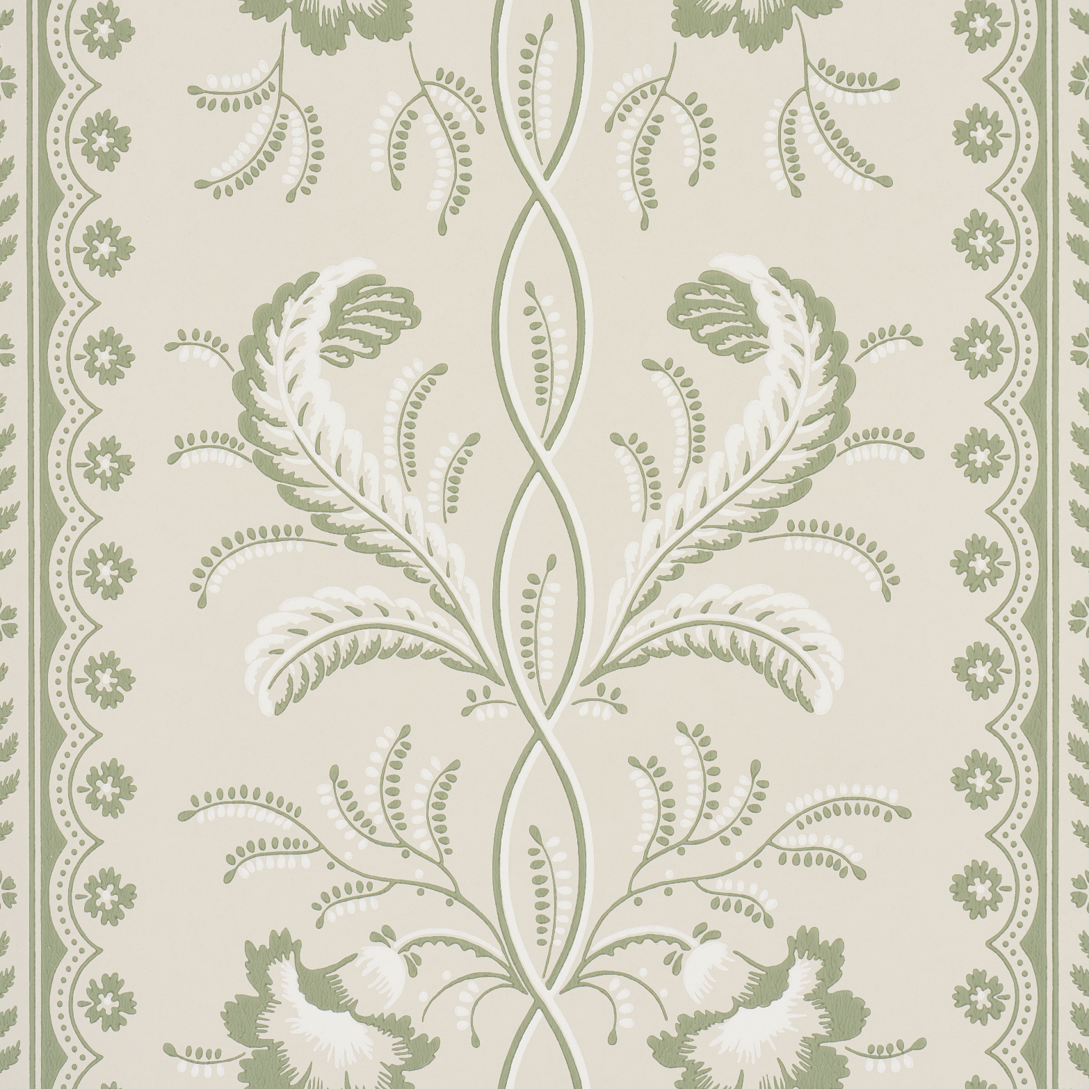 Bell Flowers wallpaper in green color - pattern number 5016491 - by Schumacher in the Wallflowers II collection