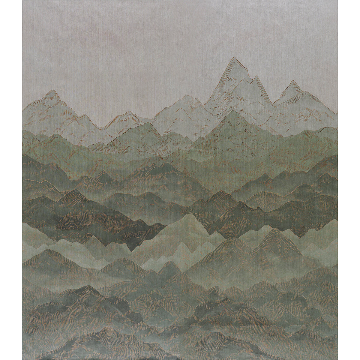 Atmospheric Landscape Panel Set wallpaper in verdant vista color - pattern number 5016531 - by Schumacher in the Textured and Woven Wallcoverings collection