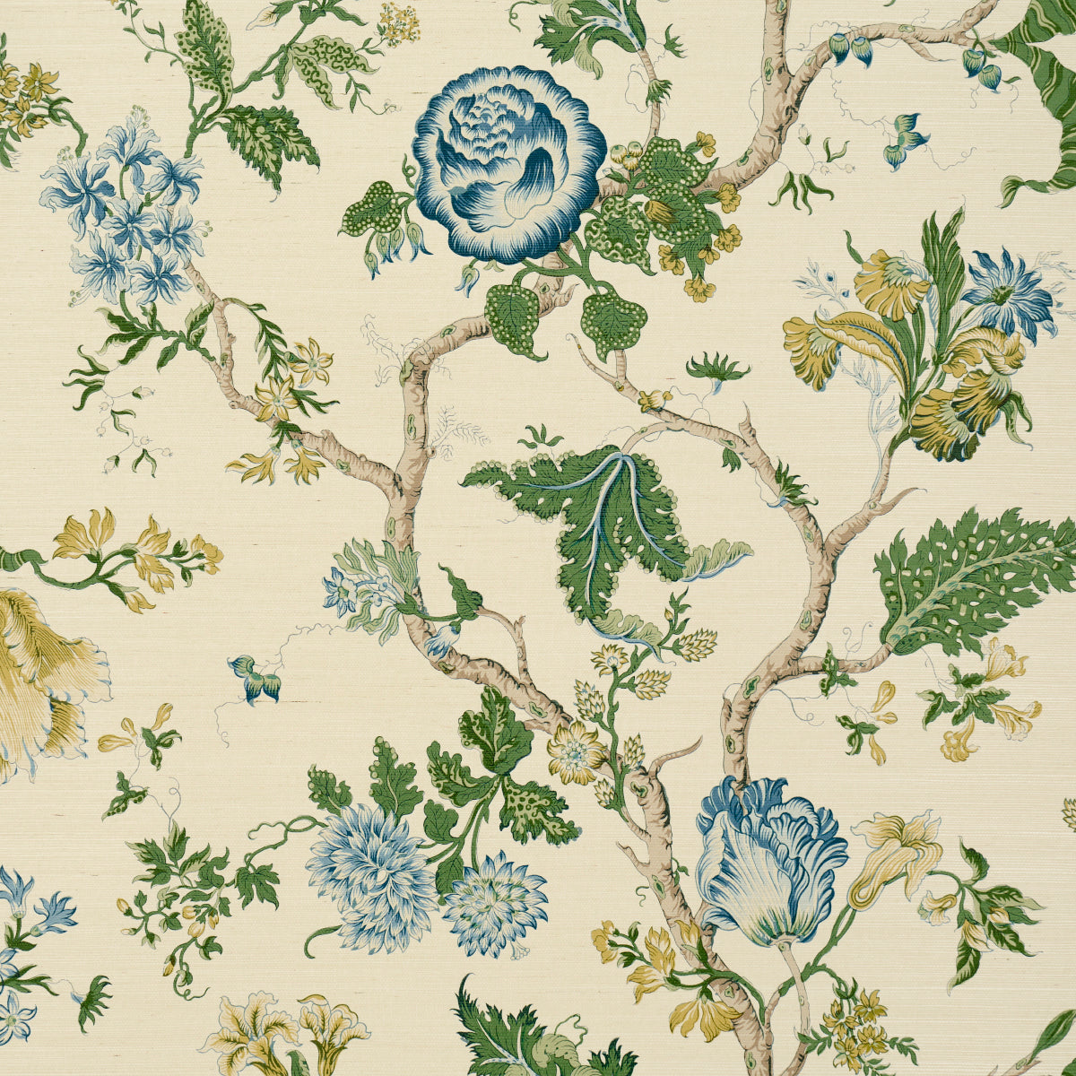 Josephine Sisal wallpaper in peacock color - pattern number 5016680 - by Schumacher in the Perennial Favorites collection