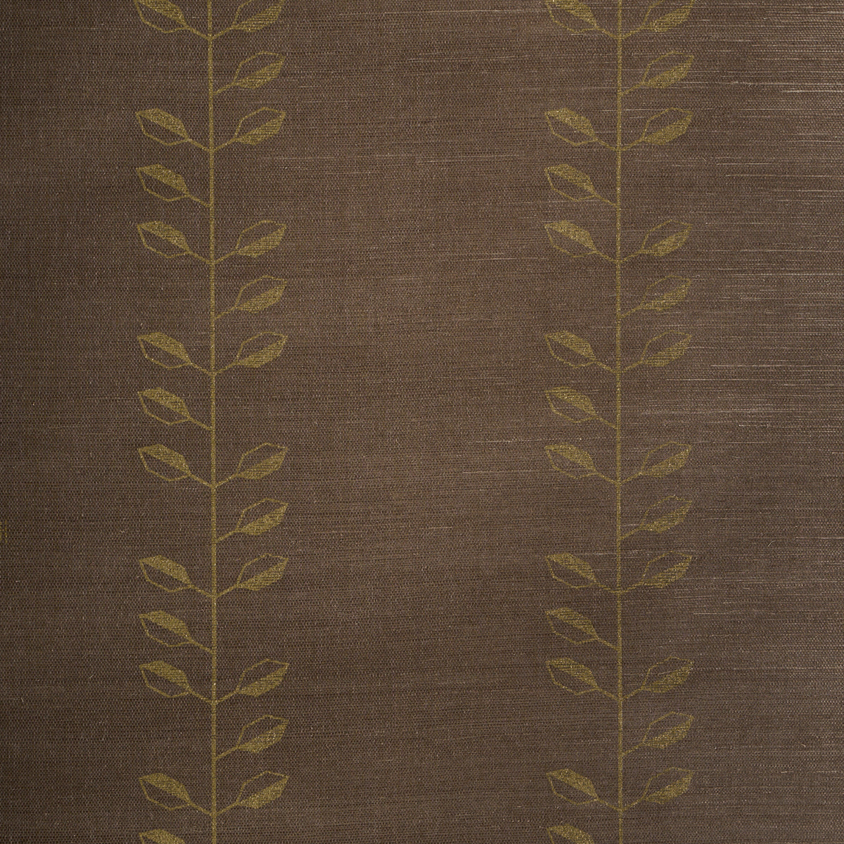 Geo Leaf Sisal Wallpaper in metallic gold and sepia color - pattern number 5016701 - by Schumacher in the Perennial Favorites collection