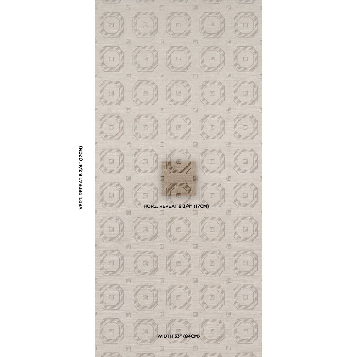 Beveled Frame Sisal Wallpaper in sepia color - pattern number 5016732 - by Schumacher in the Perennial Favorites collection
