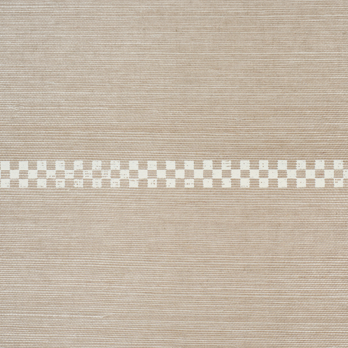 Checkered Stripe Sisal Wallpaper in flax color - pattern number 5016750 - by Schumacher in the Perennial Favorites collection